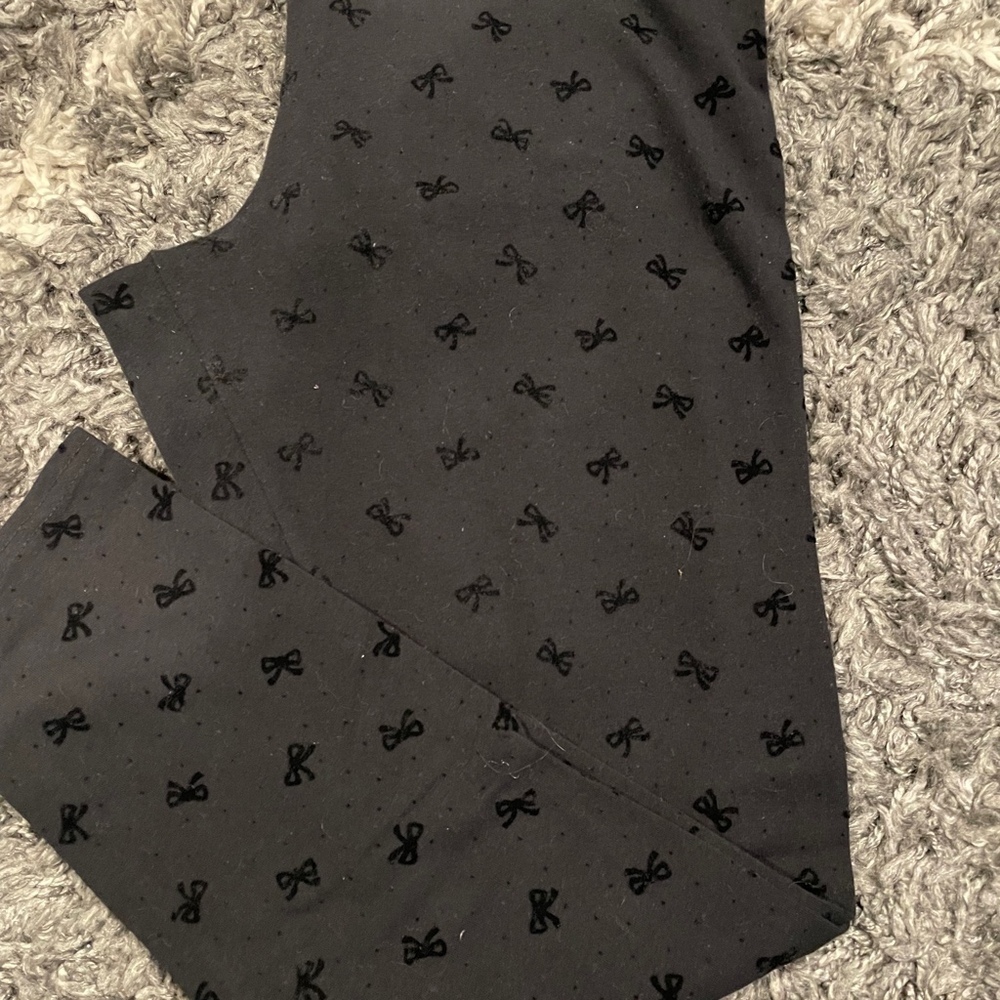 Lauren Conrad Black Legging Pair Size XL Bows Stretch - Picture 2 of 12